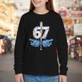 Blue Camo Baseball 67 Six Seven Camo Ice Cream Drip Boy Teen Youth Long Sleeve Tee