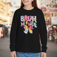 Bruh We Back Sixth Graders Back To School Coquette Bow Girl Youth Long Sleeve Tee