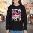 Cute Back To School Pre-K First Day Of School Pre-K Girls Youth Long Sleeve Tee Cute Back To School Pre-K First Day Of School Pre-K Girls Youth Long Sleeve Tee