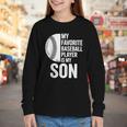 Cute Favorite Baseball Player Is My Son Women Men Youth Long Sleeve Tee Cute Favorite Baseball Player Is My Son Women Men Youth Long Sleeve Tee