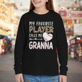 My Favorite Player Calls Me Granna Baseball Leopard Youth Long Sleeve Tee