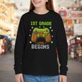 First Day Of 1st Grade Level Begins Back To School Boy Youth Long Sleeve Tee First Day Of 1st Grade Level Begins Back To School Boy Youth Long Sleeve Tee