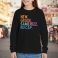 Gen Z Back To School New Grade Same Rizz No Cap Youth Long Sleeve Tee