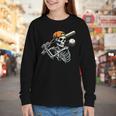 Halloween Boys Batting Skeleton Baseball Youth Long Sleeve Tee Halloween Boys Batting Skeleton Baseball Youth Long Sleeve Tee