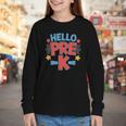 Hello Pre-K Preschool Squad Spider Back To School First Day Youth Long Sleeve Tee