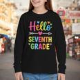 Hello Seventh 7TH Grade Back To School Kids Students Tee Youth Long Sleeve Tee