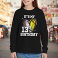 It's My 13th Birthday Baseball Softball Heart 13 Year Old Youth Long Sleeve Tee