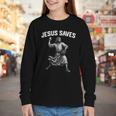 Jesus Saves Shirt Religious Christian Faith Baseball Youth Long Sleeve Tee Jesus Saves Shirt Religious Christian Faith Baseball Youth Long Sleeve Tee