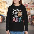 Just a Girl Who Loves Art Cute Back To School Kids Girls Youth Long Sleeve Tee Just a Girl Who Loves Art Cute Back To School Kids Girls Youth Long Sleeve Tee