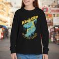 Kickflip Into 4th Grade Skateboard Lover Back To School Youth Long Sleeve Tee