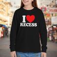 I Love Recess Red Heart Back To School Kids Recess Youth Long Sleeve Tee