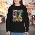 Mardi Gras Six Seven Baseball Drip Number 6 7 Meme Youth Long Sleeve Tee