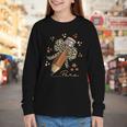 Melanin Pencil Leopard Bow Para Back To School Youth Long Sleeve Tee