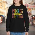 Motivational Quotes Back To School Progress Over Perfection Youth Long Sleeve Tee Motivational Quotes Back To School Progress Over Perfection Youth Long Sleeve Tee