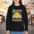 Peace Love Preschool Smile Face Back To School PRESCHOOL Youth Long Sleeve Tee