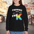 Popping Into Pre K Kid's Back To School Pop It Fidget Toy Youth Long Sleeve Tee