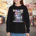 Preschool Back To School First Day Girls PreK Rollin Unicorn Youth Long Sleeve Tee