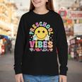 Preschool Vibes Smile Face Back To School Kinder Girls Kids Youth Long Sleeve Tee Preschool Vibes Smile Face Back To School Kinder Girls Kids Youth Long Sleeve Tee