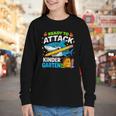 Ready To Attack Kindergarten Shark Back To School Kids Youth Long Sleeve Tee Ready To Attack Kindergarten Shark Back To School Kids Youth Long Sleeve Tee