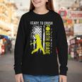 Ready To Crush Fourth Grade Softball USA Flag Back To School Youth Long Sleeve Tee