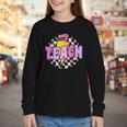 Retro Checkered Teach Pencil Lightning Back To School Youth Long Sleeve Tee Retro Checkered Teach Pencil Lightning Back To School Youth Long Sleeve Tee