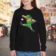 Retro Leprechaun Baseball St Patricks Day Sport Men Boy Kids Youth Long Sleeve Tee