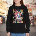 Second Grade Back To School First Day Girls Rollin Unicorn Youth Long Sleeve Tee Second Grade Back To School First Day Girls Rollin Unicorn Youth Long Sleeve Tee