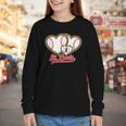 St Louis Leopard Heart Baseball Batter Boys Fan Youth Long Sleeve Tee