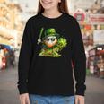 St Patrick’s Day Baseball Shamrock Player Youth Long Sleeve Tee