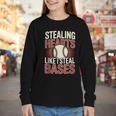 Stealing Hearts Like I Steal Bases Baseball Valentine Retro Youth Long Sleeve Tee Stealing Hearts Like I Steal Bases Baseball Valentine Retro Youth Long Sleeve Tee