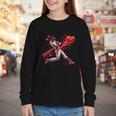 Valentine Baseball Player Drip Youth Long Sleeve Tee Valentine Baseball Player Drip Youth Long Sleeve Tee