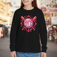 Valentines Day Baseball Boys Ice Cream Drip Heart Youth Kids Youth Long Sleeve Tee