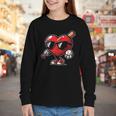 Valentines Day Baseball Heart Bat Sunglasses Men Boys Kids Youth Long Sleeve Tee