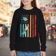 Vintage Class Of 2030 Graduation Back To School USA Flag Youth Long Sleeve Tee