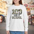 100 Days Of School Camo Baseball Camouflage For Kids Youth Long Sleeve Tee