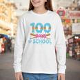 100 Days Of School Drip Ice Cream Baseball For Teacher Kids Premium Tri-Blend Youth Long Sleeve Tee