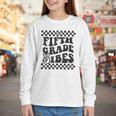 1st Day Of 5th Grade Vibes Retro Girls Back To School Boys Youth Long Sleeve Tee