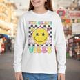 5th Grade Vibes Girls Smile Face Back To School Fifth Grade Youth Long Sleeve Tee