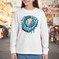 Baseball Drip Ice Cream Sprinkles Baseball Player Premium Tri-Blend Youth Long Sleeve Tee