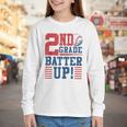 Baseball Second Grade Back To School 2nd Grade Batter Up Youth Long Sleeve Tee