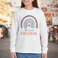 Blessed Principal Back To School Boho Rainbow Premium Tri-Blend Youth Long Sleeve Tee