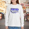 Blue Panther Baseball Home Plate Game Day Mascot Panther Youth Long Sleeve Tee