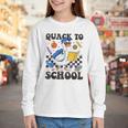 Boys Kid Back To School Goose Quackers Quack To School Youth Long Sleeve Tee