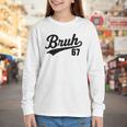 Bruh Baseball Style Number 67 Sports Bro Slang Meme Brother Youth Long Sleeve Tee