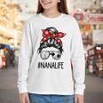 Classy Nana Life Soccer Messy Bun Baseball Mother's Day Youth Long Sleeve Tee Classy Nana Life Soccer Messy Bun Baseball Mother's Day Youth Long Sleeve Tee