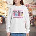 Girl First Day Of School Coquette Bow Pink Back To School Youth Long Sleeve Tee Girl First Day Of School Coquette Bow Pink Back To School Youth Long Sleeve Tee
