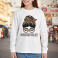HR Director Leopard Messy Bun Appreciation Back To School Performance Youth Long Sleeve Tee