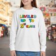 Leveled Up To 5th Grade Back To School Kids Boys Premium Tri-Blend Youth Long Sleeve Tee