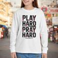 Play Hard Pray Hard Youth Boy Christian Baseball Jesus Youth Long Sleeve Tee Play Hard Pray Hard Youth Boy Christian Baseball Jesus Youth Long Sleeve Tee