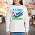 Racing Into Kindergarten Race Car Driver Back To School Performance Youth Long Sleeve Tee Racing Into Kindergarten Race Car Driver Back To School Performance Youth Long Sleeve Tee